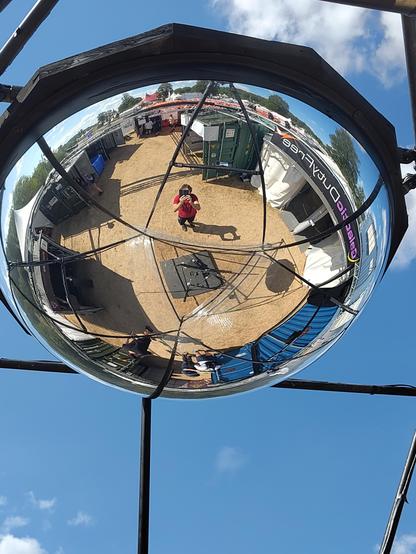 a fish-eye view of part of null sector during the day, as viewed trough a spherical mirror