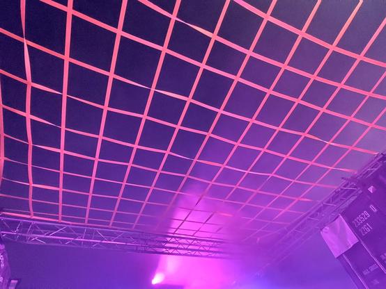 orange netting overhead