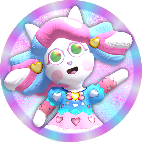 My new PFP. A cute pastel coloured catgirl waving at you, inside a suitable frame. Made using Blender and Krita.