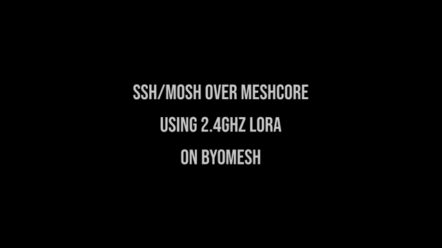 Demo of the dual band LoRa radio (915Mhz & 2.4GHz) BYOMesh I've been writing a reference drivers for. Here I use a pair of radios to extend a WiFi network through a 2.4GHz LoRa link.