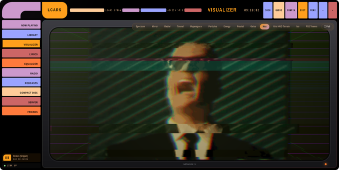 Screenshot of Veilamp with a WIP max headroom visualizer running