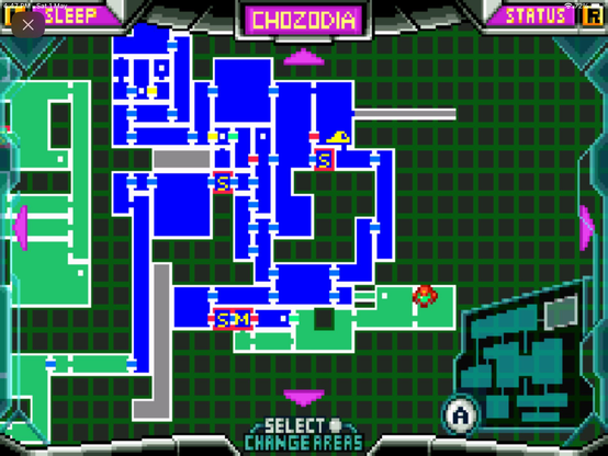 screenshot of a mostly complete Chozodia map from Metroid Fusion