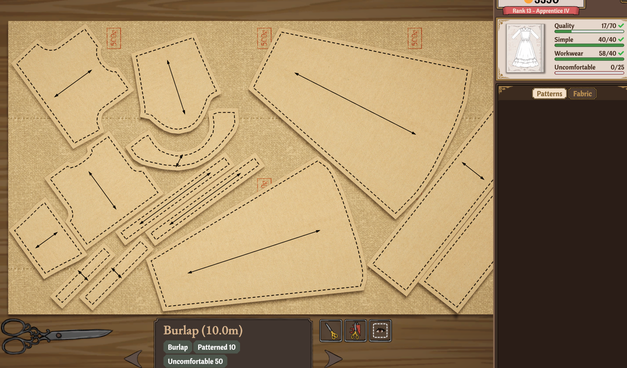 maximally cursed Dressmaker pattern layout