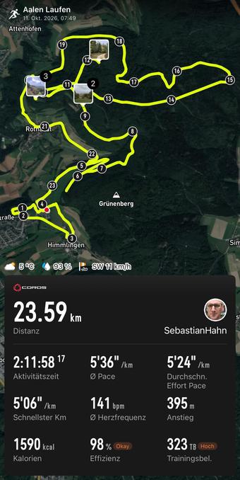 Roughly 400 meters of elevation gain, phew!