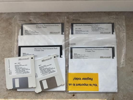 A complete set of Entertainment Pack diskettes.... from Microsoft.