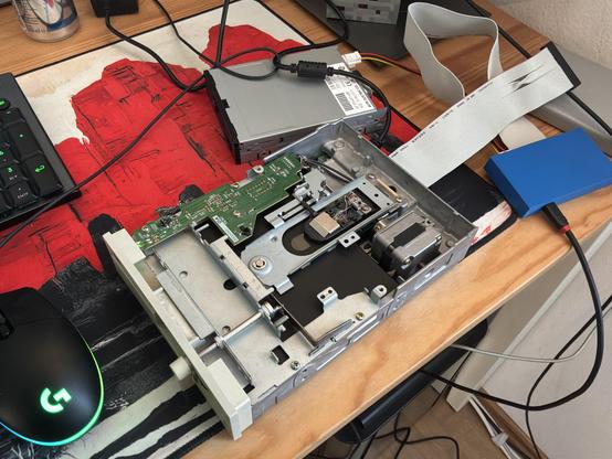 My 1.2MB disk drive ... dumping a floppy disk using Greaseweazle.