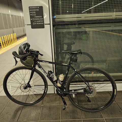 My bike inside the UW station. Surly Midnight Special.