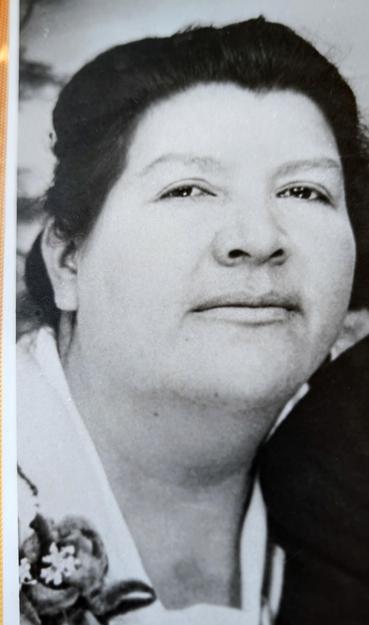 A middle aged woman's face. She was a member of the California Wailaki tribe.