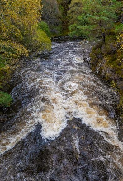 River in full spate.