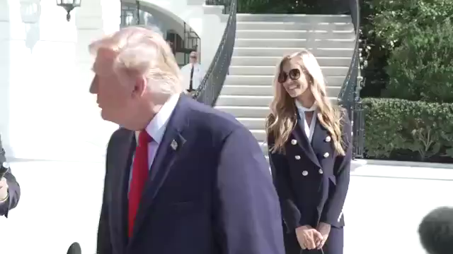 Trump and new gluh gluh assistant giving a press conference
