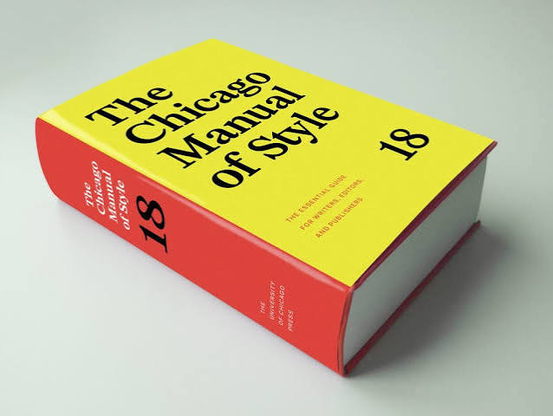 A photograph of the Chicago Manual of Style, 18th Edition.