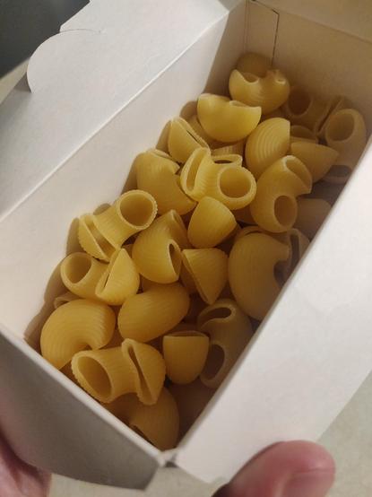 Photo of a freshly opened box of pasta