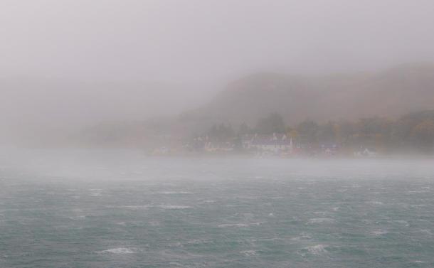 Sea being blown 'up'.