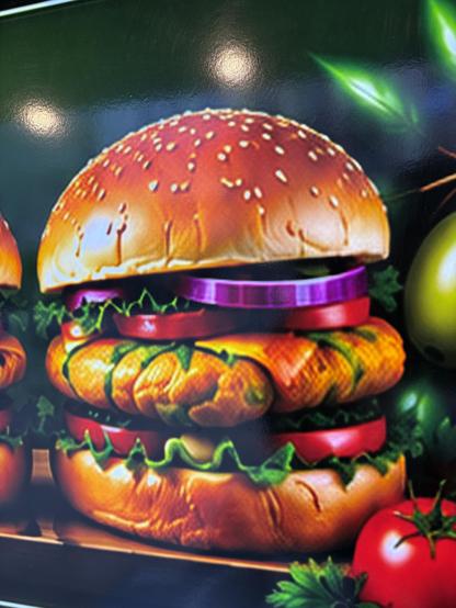 a horrific ai-generated burger