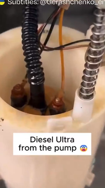 A Russian shows how his car broke down because the diesel fuel is not pure.