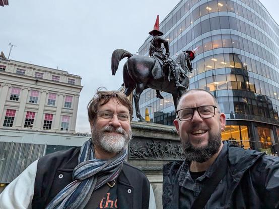 Rich and I in front of the duke