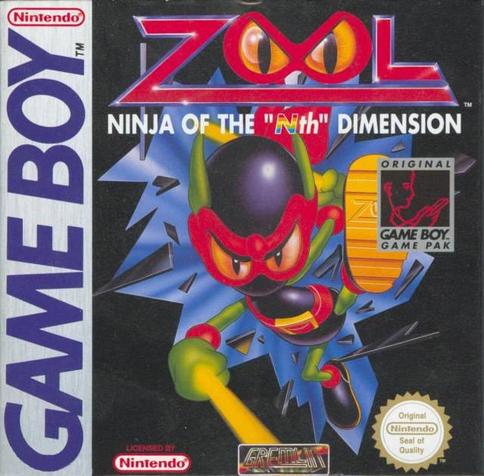 Game Boy box art for "Zool: Ninja of the Nth Dimension"