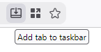"Add tab to taskbar" button