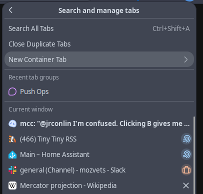 A Search and Manage tabs menu from Firefox.