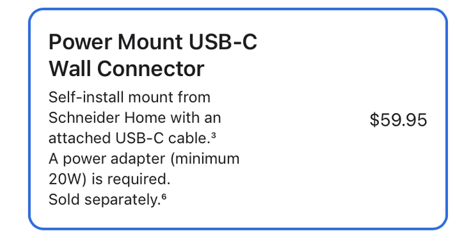 Apple HomeView additional accessories: power mount usb-c wall connector for a cute little $59.96. It gives you a mount and a cable, but you have to provide the power adapter.