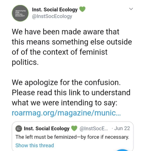 "The left must be feminized--by force if necessary":