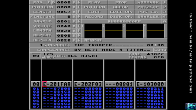the trooper ^ iron maiden / cover by ne7 [amiga protracker]