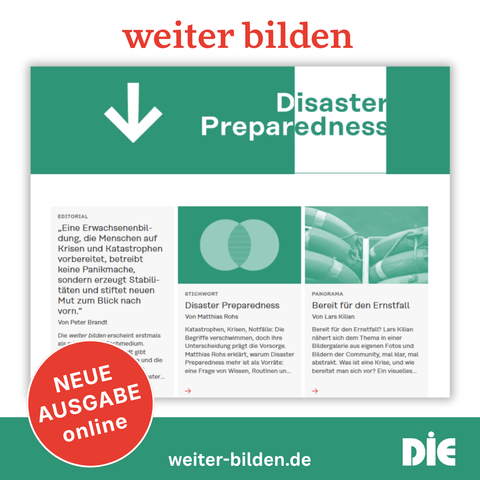 "weiter bilden", Themenschwerpunkt "Disaster Preparedness"