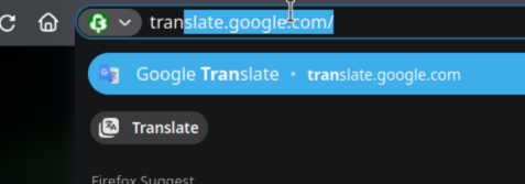 about:translations in firefox URL shows the translations tool for own text