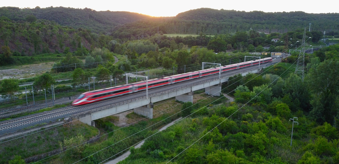 Drone pic of Frecciarossa