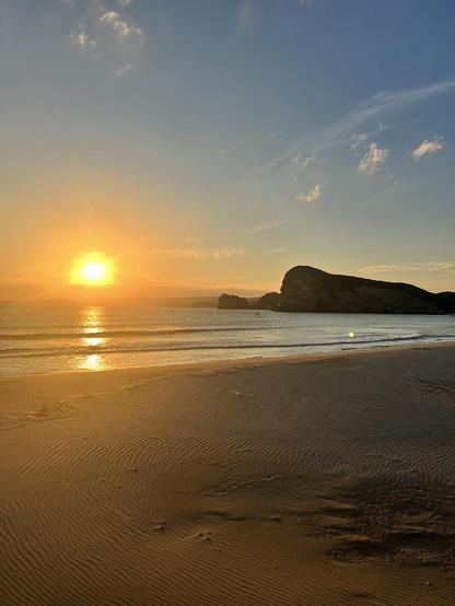 Sunset over the beach and sea at Tanegashima