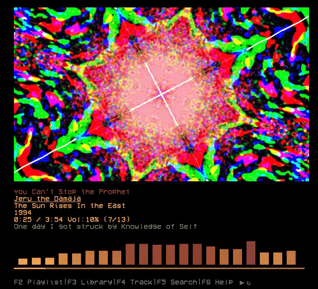 animated gif of winamp style visualizations in the terminal