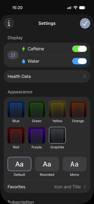 Same as second screenshot but in dark mode.