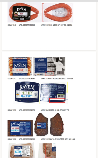 meats products labels