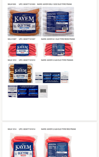 meats products labels