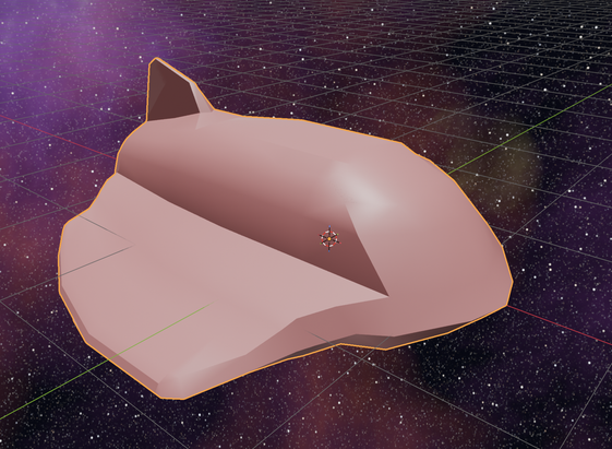 A pink rounded small spacecraft