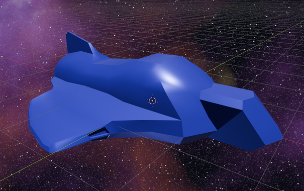 a blue linger pointier blue small spacecraft