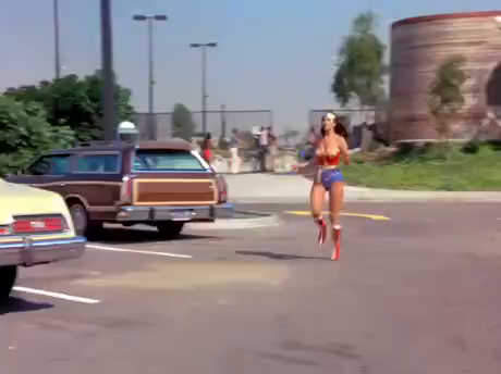 Wonder woman imitating me when there is barbecue