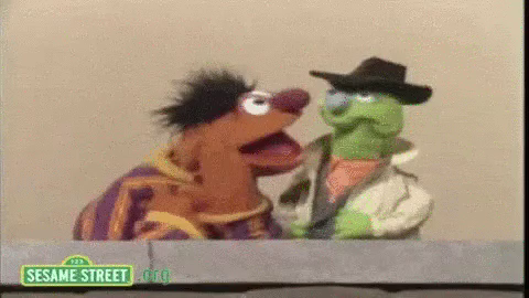 Sesame Street. And 8 in a trench coat.