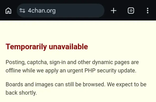 Screenshot of 4chan