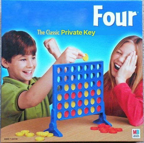 Connect Four box edited to say Four: the classic private key.