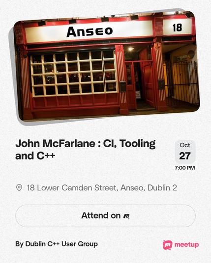 A flyer for the event with a photo of the front of the venue: https://www.meetup.com/cppdug/events/317078174/